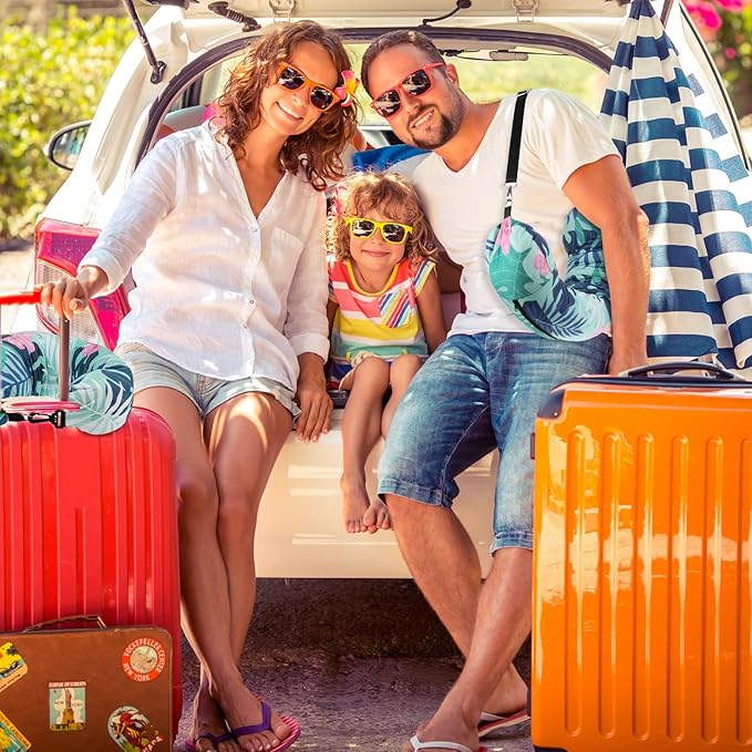 2 PCS Stuffable Travel Pillow, Stuffable Neck Pillow for Travel, Portable Self-Fillable Design Travel Pillow U-Shaped with Snap Strap Storage Bag, Monstera Leaf(Pillow Cover Only, No Filler)