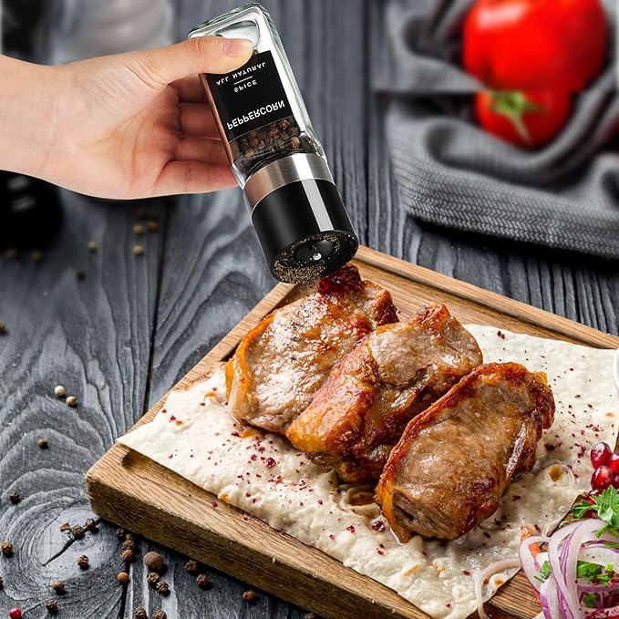 Yangbaga 34Pcs Glass Spice Jars with Labels-4oz Acacia Wood Lid Square Spice Containers with Pepper Grinder Lids &Funnel,Seasoning Jars for Rack Cabinet Drawer