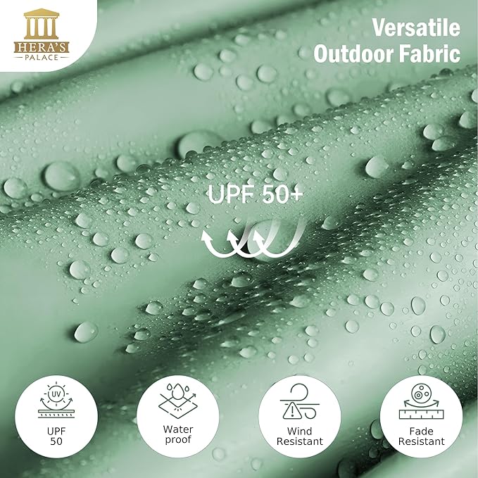 HERA'S PALACE 13 ft Double-Sided Twin Outdoor Market Patio Umbrella with Crank Large Table Umbrella for Deck Market Backyard Powerful UV Protective, Mint