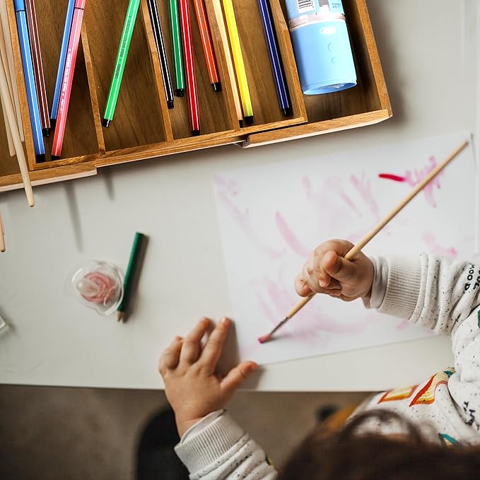 Expandable Acacia Kitchen Drawer Organizer for Cutlery and Utensils, Adjustable Acacia Wood Cutlery Tray in Drawer for Flatware and Silverware in Kitchen