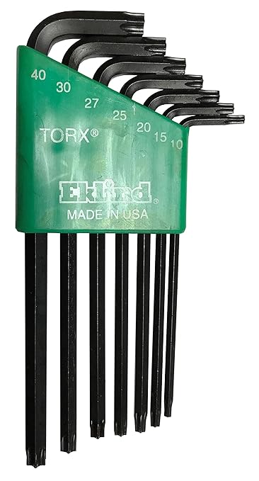 Eklind Tool 10707 Security TORX star L-Key, 7 Pieces Set T10-T40 Long Series