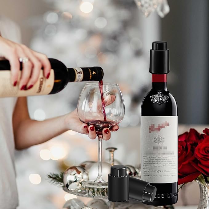 Wine Stoppers for Wine Bottles, Wine Saver Vacuum Stoppers with Date Dial, Reusable Silicone Wine Preserver, Wine Gifts Wine Accessories for Wine Lovers