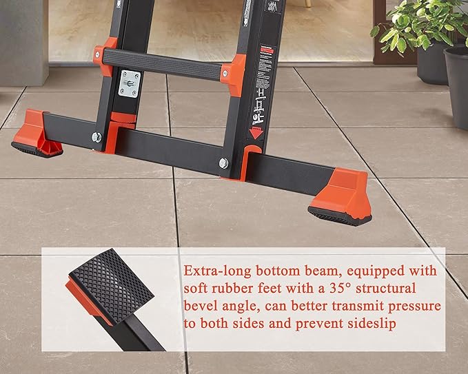 Ladder, A Frame 5 Step Ladder Extension, 17 Ft Anti-Slip Multi Position Ladder, Storage Folding Ladder, 330 lbs Security Load Telescoping Aluminum Ladders for Stairs Home Indoor Outdoor Roof