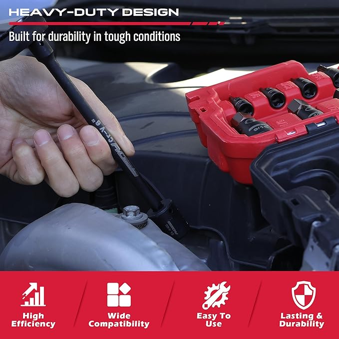 73-Piece Hex Torx Bit Impact Socket-Set, Master Impact Socket Set, SAE Metric Deep Shallow Sockets Torx Bit Sockets Includes Ratchet Handle, Adapters, Impact Universal Joint, Extension Bars