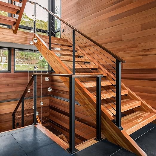 150ft 1/8" Black Wire Rope Cable, T316 Stainless Steel Marine Grade for Cable Railing, Stairs and Fences -Flexible 7 x 7 Strands Construction