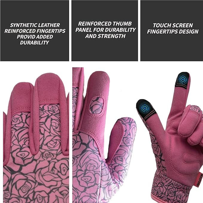 Thorn Proof&Puncture Resistant Gardening Gloves with Grip,Garden Gloves for Women, Leather Work Gloves,Gifts