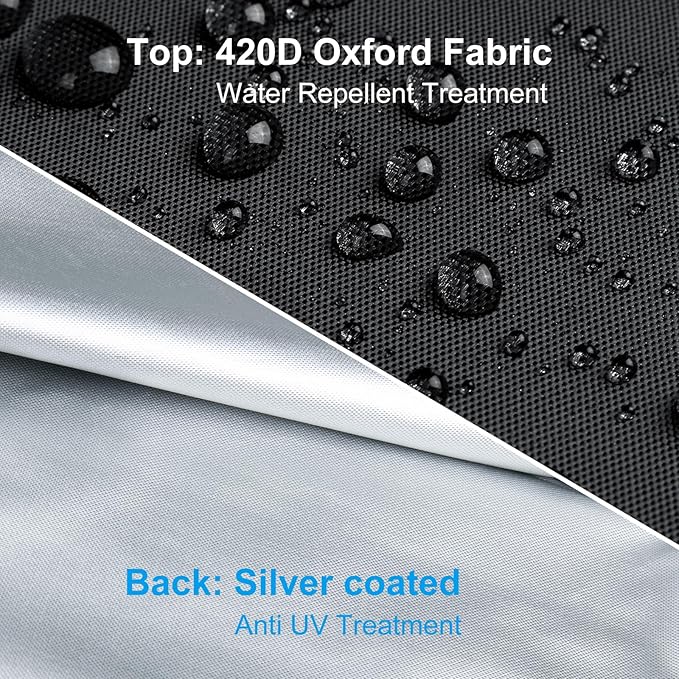 OKPOW Patio Umbrella Cover for 9ft to 12ft Outdoor Umbrellas - 420D Waterproof Garden Market Umbrella Cover Outside Parasol Covers with Zipper for Deck Pool Beach Umbrellas, Black