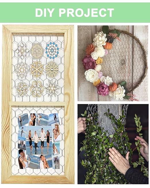 vensovo Galvanized Chicken Wire Mesh - Garden Animal Barrier Fence, 0.8 inch Mesh Fence for Pet,Rabbit,Poultry(13.7"×157")