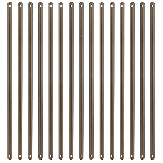 Myard 29-1/2 Inches Heavy Duty Flat Straight Iron Deck Balusters Furniture with Screws for Wood Composite Facemount Deck Railing Staircase Banister Balustrade (25-Pack, Bronze)