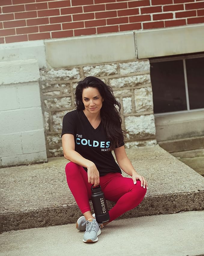 Coldest Sports Water Bottle with Straw Lid Vacuum Insulated Stainless Steel Metal Thermos Bottles Reusable Leak Proof Flask for Sports Gym (32 oz, Pink Froze Glitter)