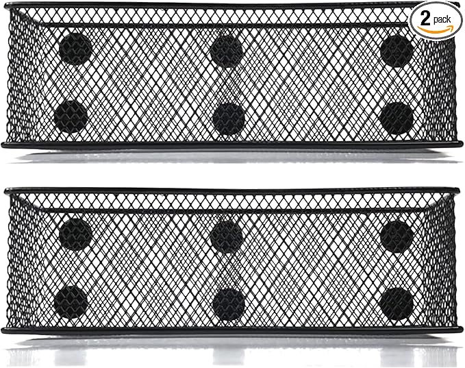 Magnetic Baskets Magnetic Organizer and Holder for Locker or Refrigerator - Pen Holders or Storage Bins for Office and Home