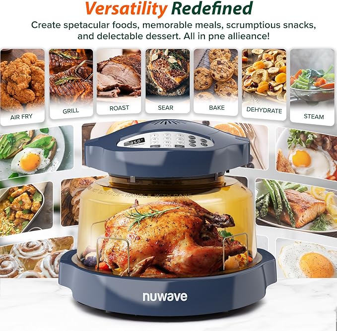 Nuwave Pro Plus 2 Infra-Red Oven, Countertop, Convection, Cook Fresh or Frozen, No Defrosting or Preheating, Cook Healthy, 360 Surround Heat, Adjustable Temps, 100 Presets, 50 Memory, Tough Power Dome