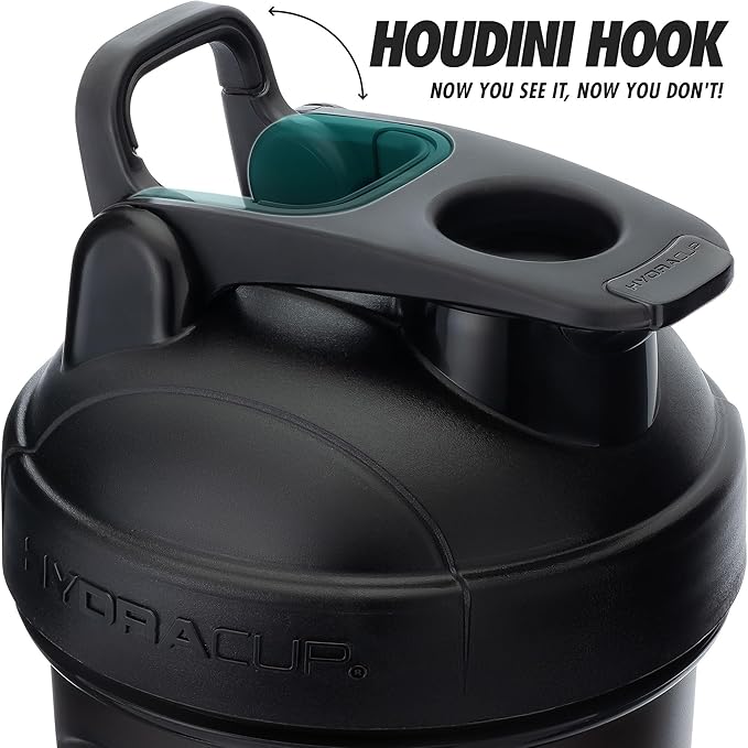 Hydra Cup ProFlow - 28 oz Shaker Bottle Pack for Protein Shakes, Shaker Cups with Ball Blender Whisk, Shaker Bottle with Handle, Travel To Go, BPA Free (No Phone Holder, MultiColor (4 Pack))