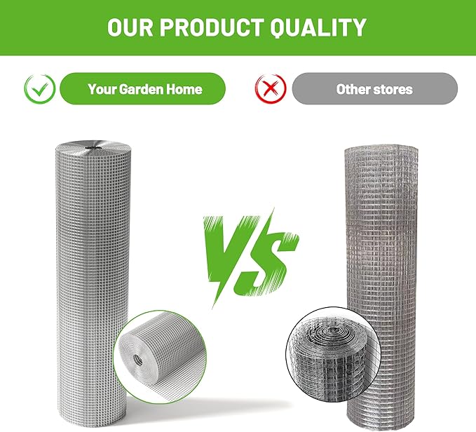 Stainless Steel 304 Welded Wire Fence Roll, Chicken Wire, 1/2 Inch Hardware Cloth, Supports Poultry Netting Cage Fencing, Keep The Animals Out, Protecting New Plants(48inx100ft)