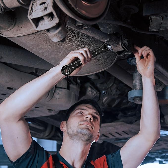 DURATECH 4-in-1 Reversible Ratcheting Wrench Set, Double Box End Wrench Set, 2-Piece, 8mm, 10mm, 12mm, 13mm, 16mm, 17mm, 18mm, 19mm, Metric