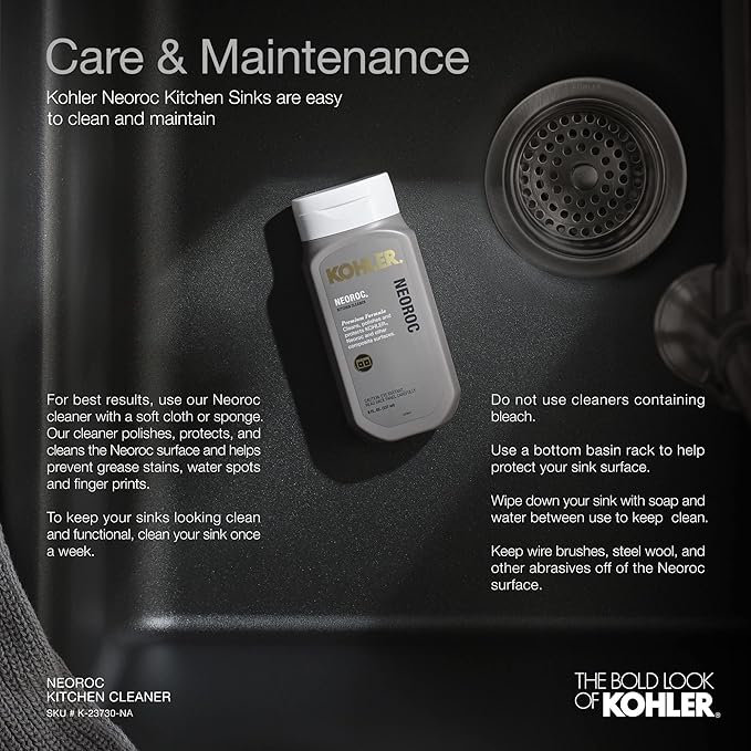 KOHLER K-8206-CM3 Cairn Sink, 33 in, Matte Taupe