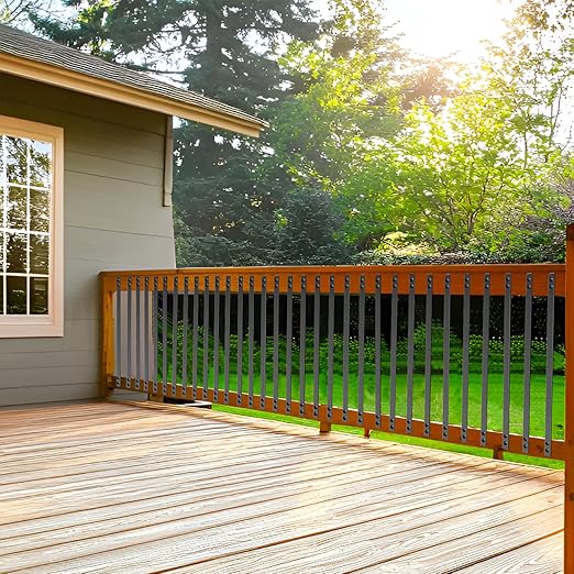 Akenow Deck Balusters, 32.25"x1" Metal Deck Spindles,61 Pack Staircase Baluster with Screws,Flat Straight Deck Railing for Wood and Composite Deck, Stylish Baluster for Outdoor Stair Deck Porch