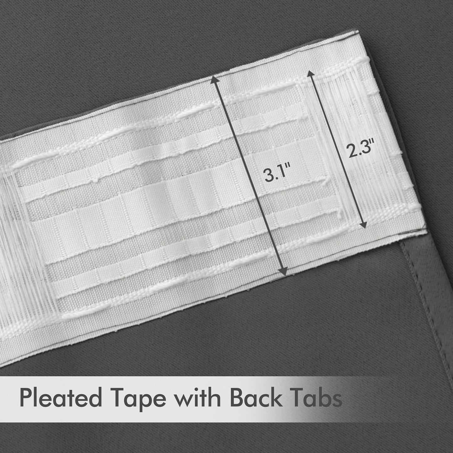 MIULEE Back Tab Grey Blackout Curtains 120 Inch Long 2 Panels Set for Living Room Bedroom Privacy, Rod Pocket/Pinch Pleated Extra Long Thermal Insulated Room Darkening Light Blocking Curtains/Drapes