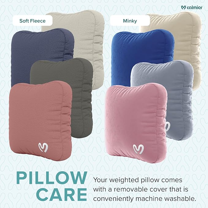 Calmier - Sensory Weighted Pillow - Glass Bead Filled Hug Pillow - Ultra Plush Cozy Weighted Pillows for Adults and Kids - Child Sensory Pillow - Weighted Lap Pad (Charcoal Gray - Fleece, 12 LBS)