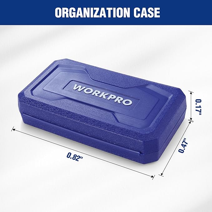 WORKPRO Impact Grade Socket Adapter Set (Basic/Swivel/Long), 1/4", 3/8", & 1/2" Drive, Extension Driver Bit With Case, for Power Drill to High Torque Impact Wrench, 9PCS