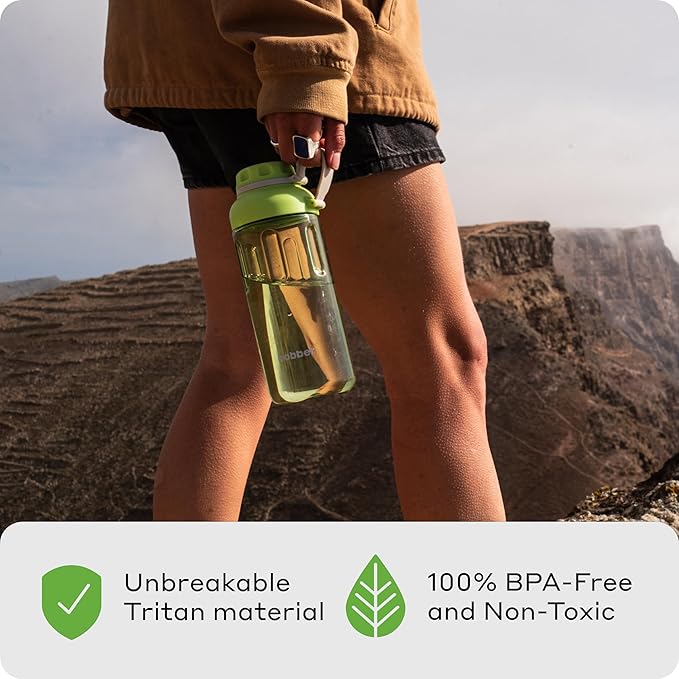 BOBBER 30 oz Tritan Water Bottle with Handle and Fruit Infuser — BPA Free Plastic Water Bottle with Screw Top Lid — Dishwasher Safe Tritan Water Jug, Great for Runners, Gym, Golf & Outdoor (Green)