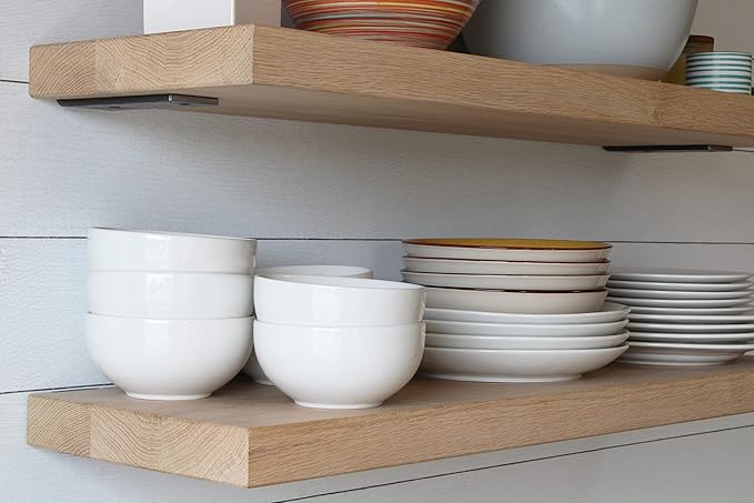 Urban Legacy Unfinished White Oak Deep Floating Shelves | Easy to Install Accent Modern Floating Shelves with Floating Shelf Brackets| Set of 2 (36" x 11" x 2")