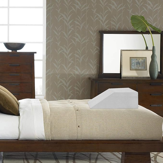 Greaton, 21-Inch Leg Pillow Full Top Comfortable Rest Elevating Foam Wedge | Relieves and Recovers Foot, Hip, Knee and Ankle Injury Pain, Improves Blood Circulation, Multi-Purpose, White