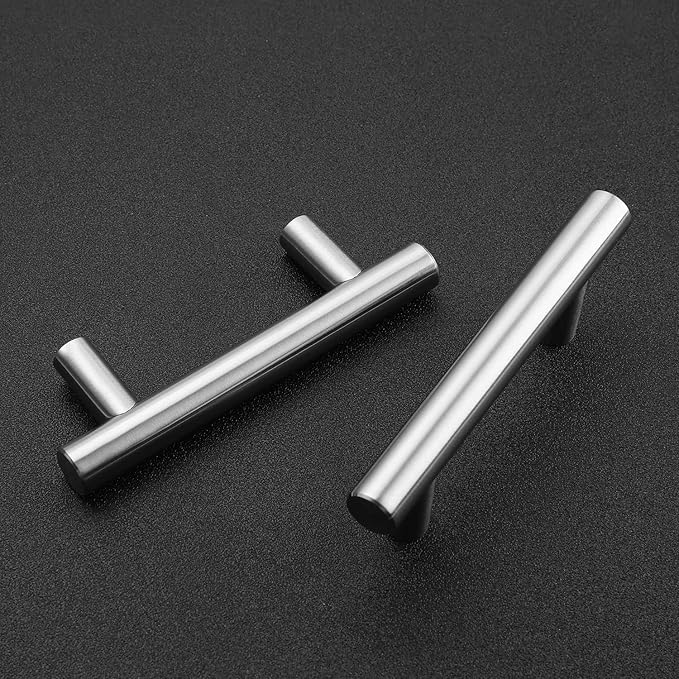 Ravinte 24 Pack | 4" Cabinet Pulls Brushed Nickel Stainless Steel Kitchen Cupboard Drawer Pulls Cabinet Handles 4 Inch Length，2-1/2 Inch Hole Center with Mounting