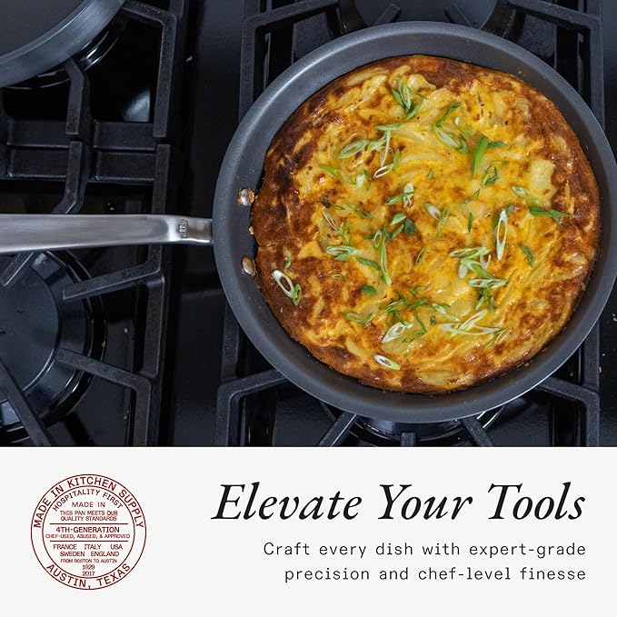 Made In Cookware - ProCoat 12" Non Stick Frying Pan With Lid - 5 Ply Stainless Clad Nonstick - Professional Cookware - Crafted in Italy - Induction Compatible - (Graphite)