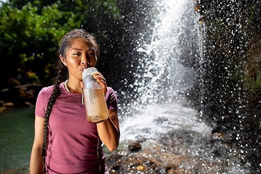 LifeStraw Go Water Filter Bottle with 2-Stage Integrated Filter Straw for Hiking, Backpacking, and Travel, Clear