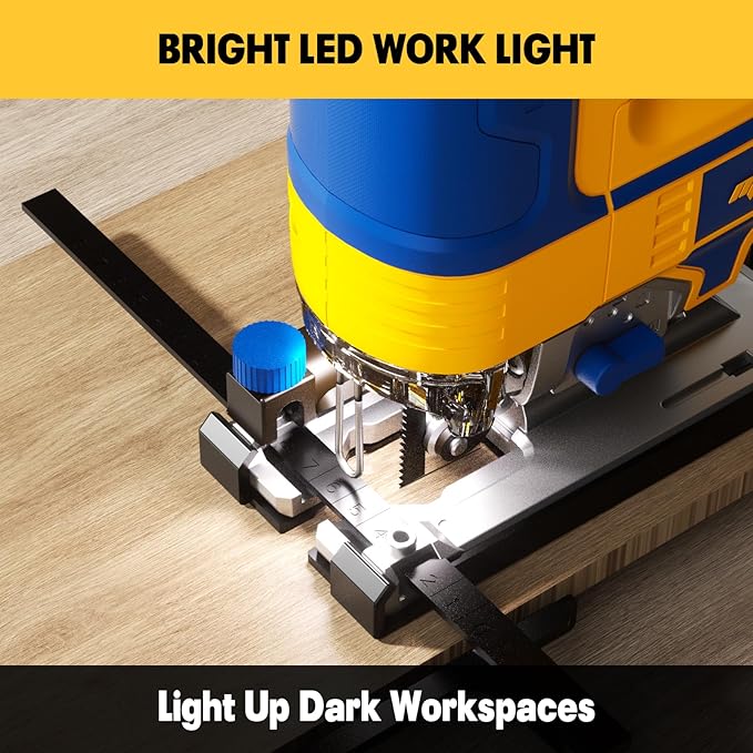EASTYLE Cordless JigSaw Compatible with DEWALT 20V Battery,with 4Ah Battery & Charger,800-3200 SPM & 4 Cutting Positions,5.3" Wood/0.78" Aluminum Cuts,Dust Collection Port & Dual Safety Lock