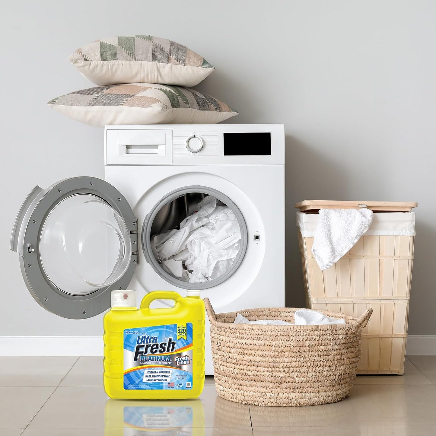 Ultra Fresh 2 Pack Platinum Liquid Laundry Detergent up to 320 Loads, Fresh Linen - Deep Cleaning Power and Fresh Scent for Washing Clothes