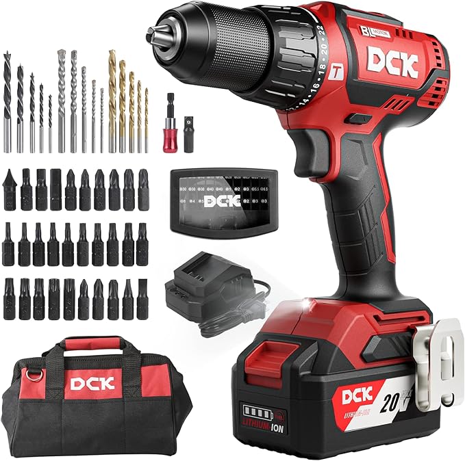 20V Brushless Hammer Drill, 531 in.lbs, 36000 BPM, 1/2" Keyless All-Metal Chuck, 4.0Ah Battery, 22+1+1 Clutch, Impact Drill Kit for Drilling Brick Wall, Metal, Wood, KDJZ05-13