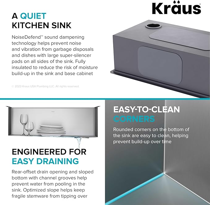 KRAUS Kore 28 Inch Undermount Workstation 16 Gauge Stainless Steel Single Bowl Stainless Steel Kitchen Sink with Accessories, KWU110-28