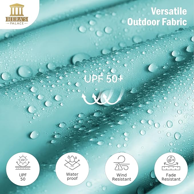 HERA'S PALACE 13 Ft Double-Sided Twin Patio Umbrella, Outdoor Double Sided Market Patio Umbrella with Crank, Powerful UV Protective (Turquoise)