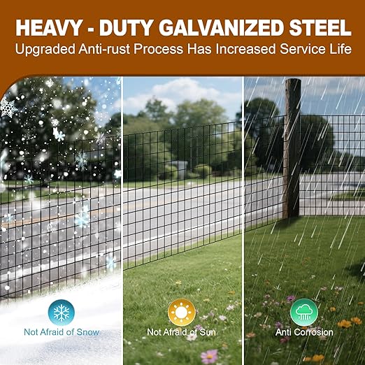 Black Chicken Wire Fencing 16 Gauge, PVC Coated Welded Mesh Fence 2" x 3" Gap, for Vegetable Garden, Yard, Little Animal Protection, Baby Care, and Pet Enclosures DIY Projects 24" x 50 ft