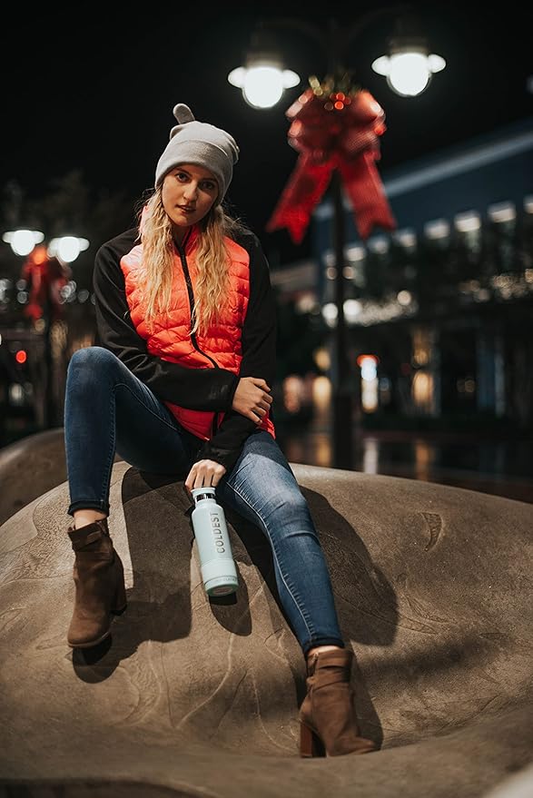 Coldest Sports Water Bottle with Straw Lid Vacuum Insulated Stainless Steel Metal Thermos Bottles Reusable Leak Proof Flask for Sports Gym (32 oz, Golden Rose Glitter)