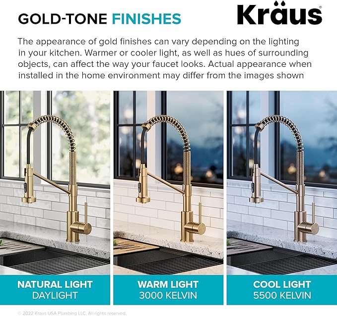 KRAUS Bolden Touchless Sensor Commercial Style Pull-Down Single Handle 18-Inch Kitchen Faucet in Brushed Brass, KSF-1610BB