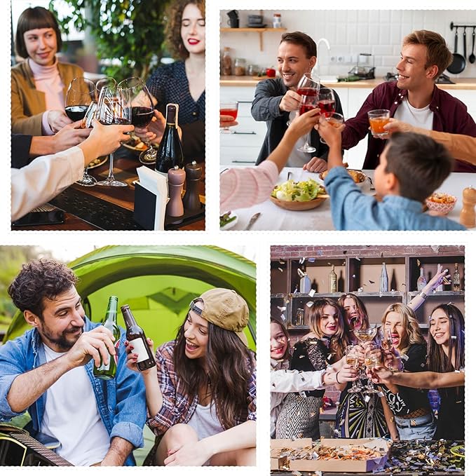 4PCS Wine Key Corkscrew - Stainless Steel Wine Opener with Foil Cutter, Double Hinged Cork Screw Wine Bottle opener, Professional Bar Accessories Wine Key for Servers, Bartenders