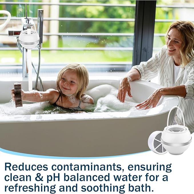 Bath Ball Filter，Bathtub Water Filter For Tub Faucet, Removes Contaminants For Softer, Smoother Skin, BPA Free