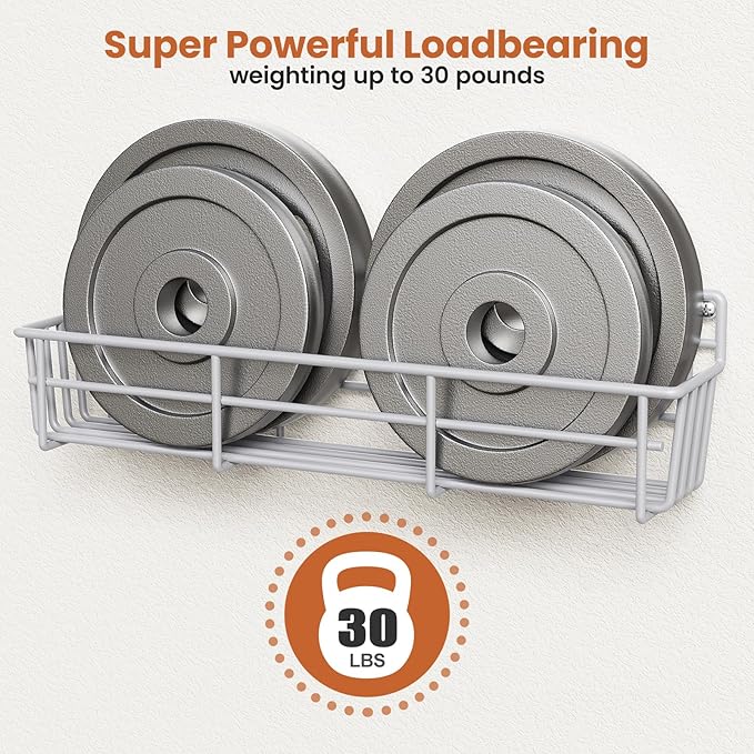 5 Pack Spice Rack Seasoning Organizer Wall Mount, Screw or Adhesive Hanging Shelf Basket Spice Organizer Shelf for Kitchen, Silver