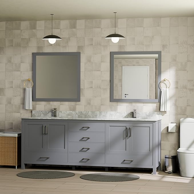 Big Sur 80 in. W X 22 in. D Dark Grey Double Bath Vanity Cabinet Without Countertop