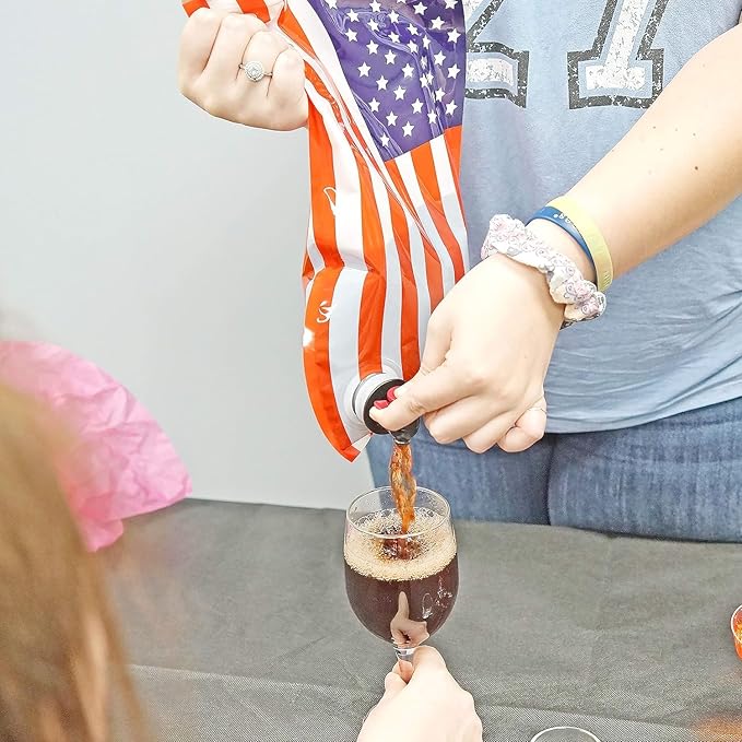 Fairly Odd Novelties American Flag Wine Dispenser Bag Fun Patriotic Drink Holder-Perfect for 4th of July, One Size, Multicolored
