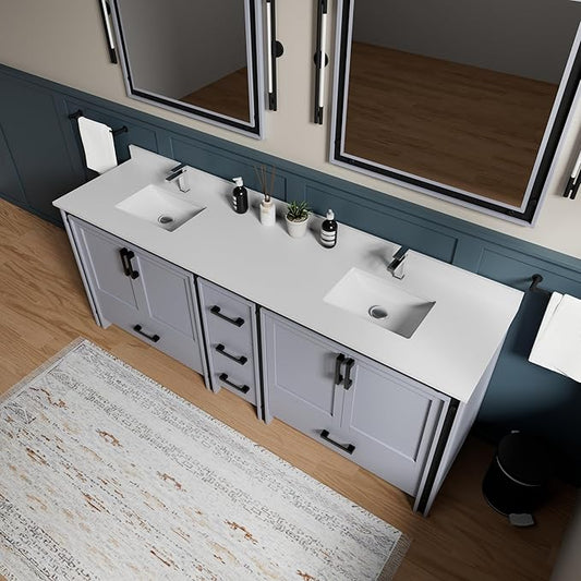 Augustine 84 in. W X 22 in. D Dark Grey Double Bath Vanity Cabinet Without Countertop