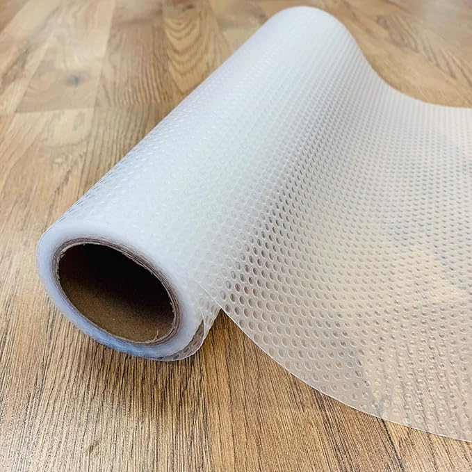 EVALAND 12 INCHES x 10 FEET (118 Inches) Non-Slip Shelf Liner, EVA Kitchen Liner, Non-Adhesive Liner, Original Smooth Shelf Liner, Durable Strong Grip Liner, Stain-Proof Shelf, Drawer, Cabinet Liner