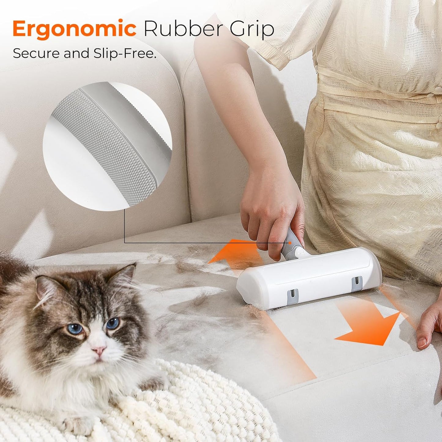 Pet Fur Remover - Pet Hair Roller Reusable for Cats and Dogs, One-Button Pop-Open, Static Cling Technology, Self-Cleaning Design