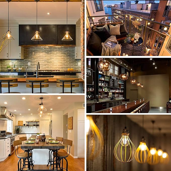 Dimmable E26 LED Light Bulbs,40 Watt Equivalent,Warm White 2700K Classic Clear Glass A19 LED Filament Bulb Pack of 6