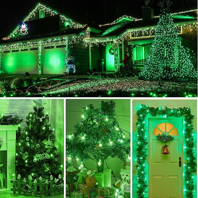 Brightown 25 Pack C9 LED Christmas Light Bulbs, Green Plastic C9 Shatterproof LED Bulbs Replacement for Christmas String Lights, E17 Intermediate Base, Commercial Dimmable Holiday Bulbs