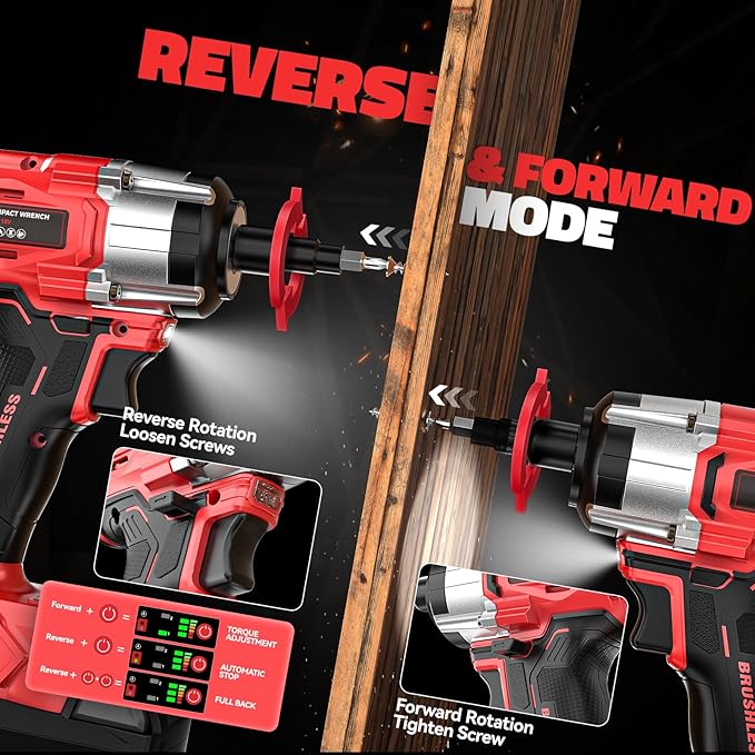 Cordless Impact Wrench Compatible with Milwaukee 18v Battery: 250Ft-lbs(340N.m) 3/8" Brushless Electric Impact Gun, 2400RPM High Torque Impact Driver, Power Impact Wrench, Bare Tool