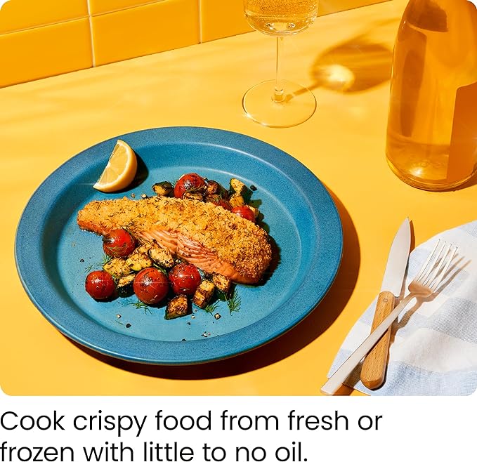 CHEFMAN Small Air Fryer Healthy Cooking, 3.6 Qt, Nonstick, User Friendly and Dual Control Temperature, w/ 60 Minute Timer & Auto Shutoff, Dishwasher Safe Basket, Matte Black, Cookbook Included